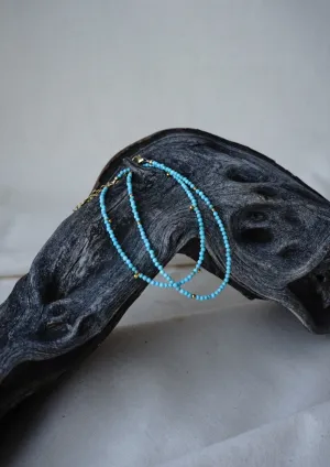 Turquoise and Gold Drops Anklet