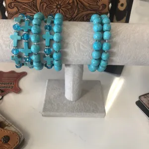 Turquoise Faux Stretch Bracelets