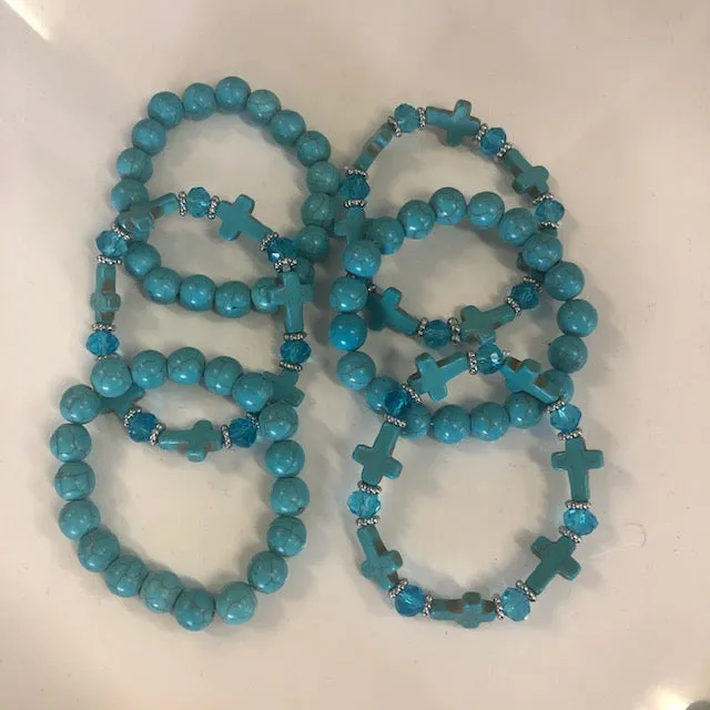 Turquoise Faux Stretch Bracelets