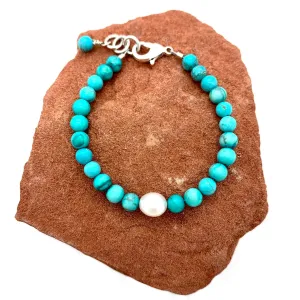 Turquoise   Pearl Baby Bracelet