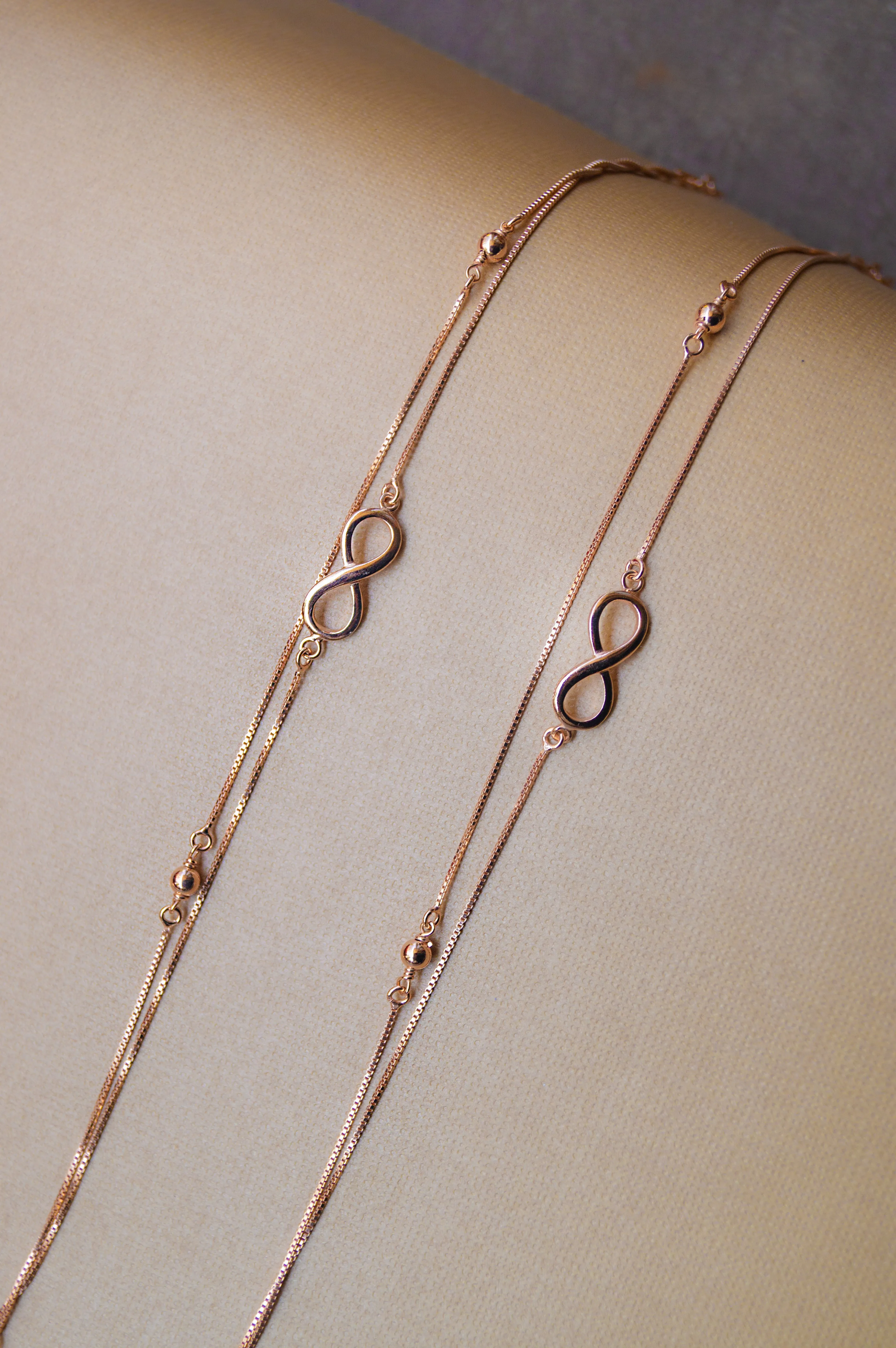 Two Layer Infinity Chain Sterling Silver Anklet