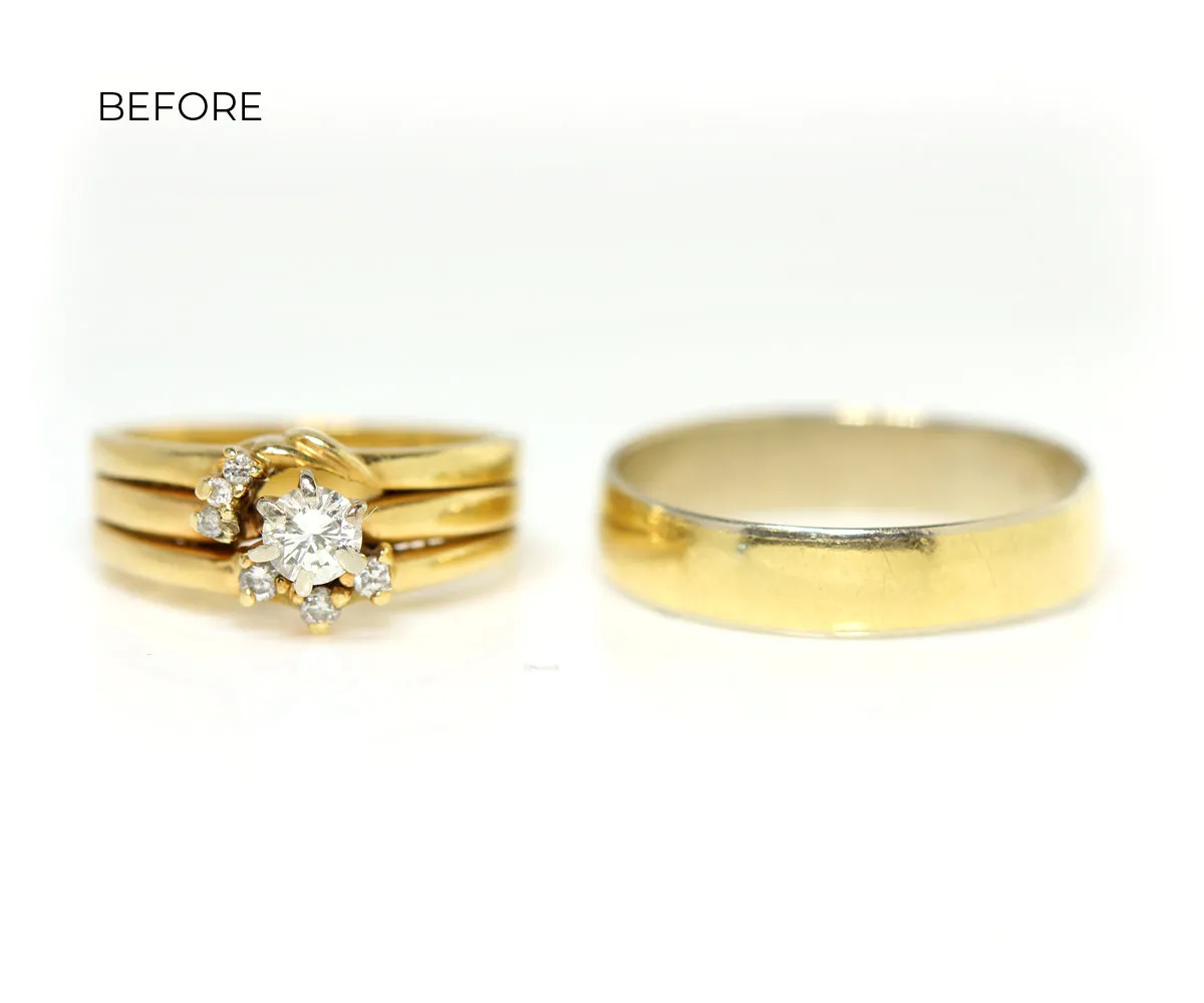 Two Tone Gold Infinity Diamond Bezel Ring Redesign
