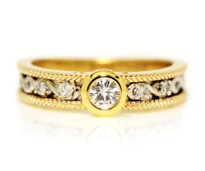 Two Tone Gold Infinity Diamond Bezel Ring Redesign