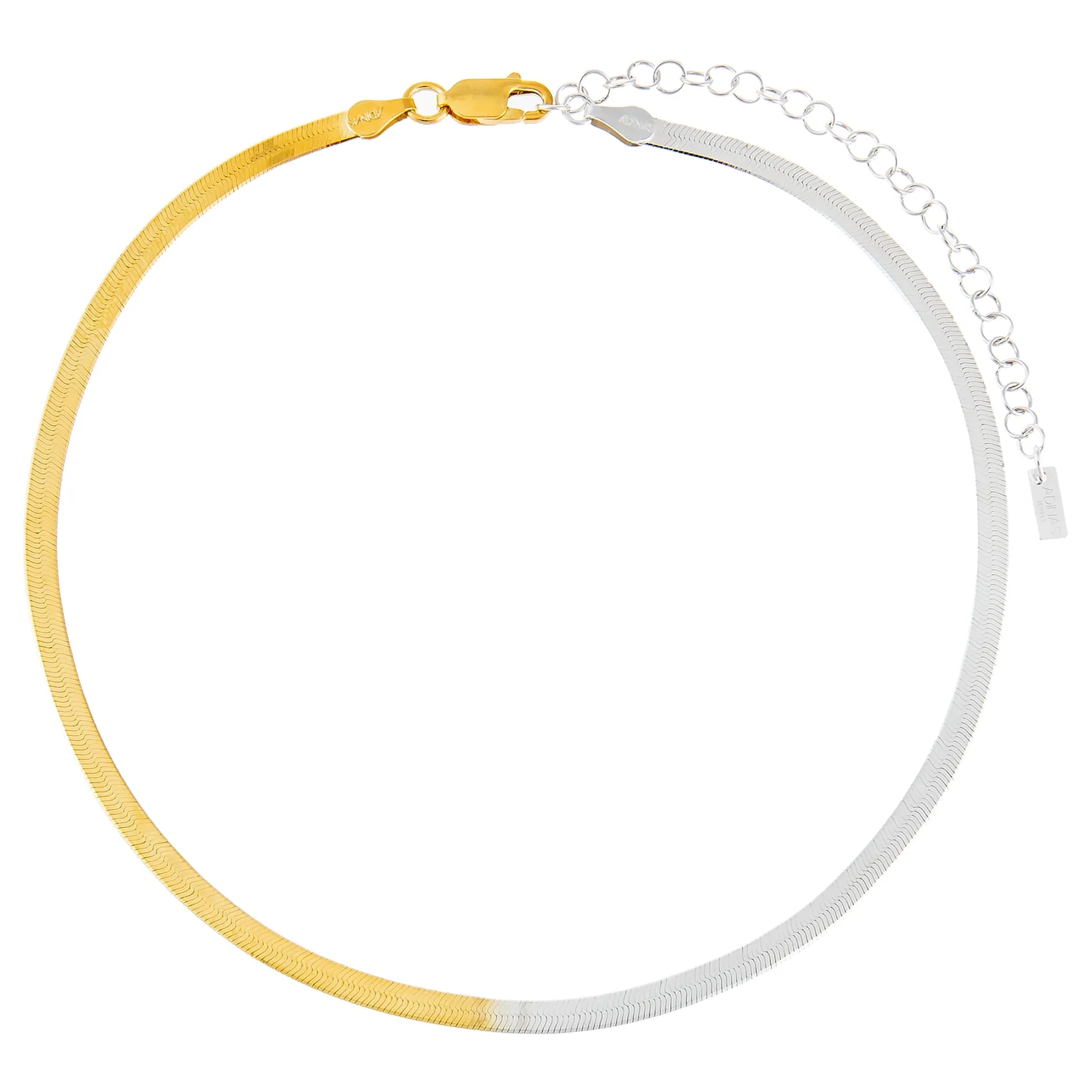 Two Tone Herringbone Choker