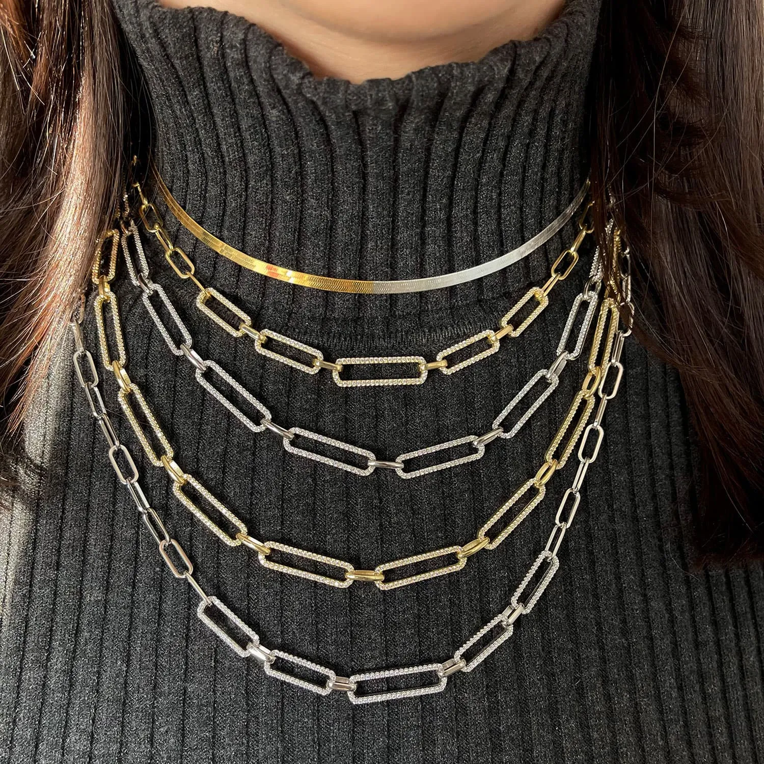 Two Tone Herringbone Choker