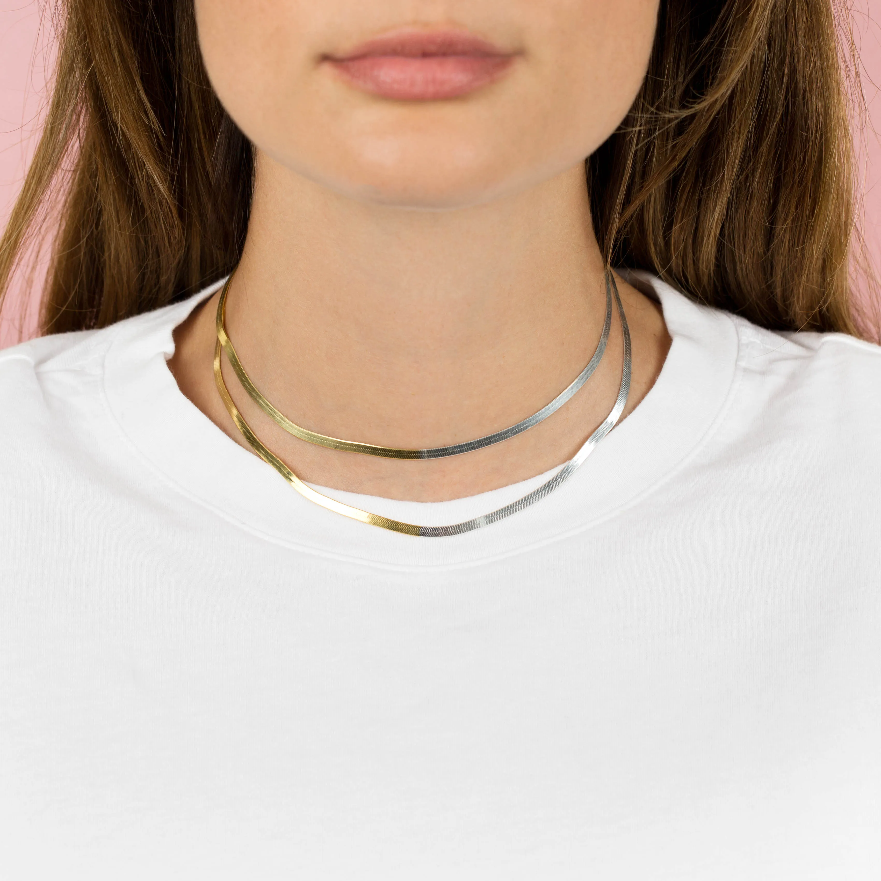 Two Tone Herringbone Choker