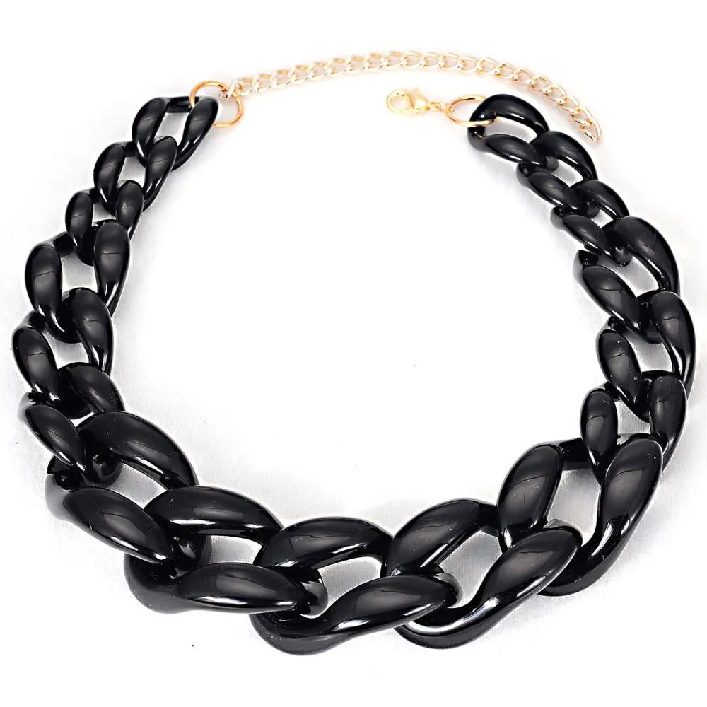 Unique designed big resin chain necklace colar linked choker and necklaces for women necklaces N1447
