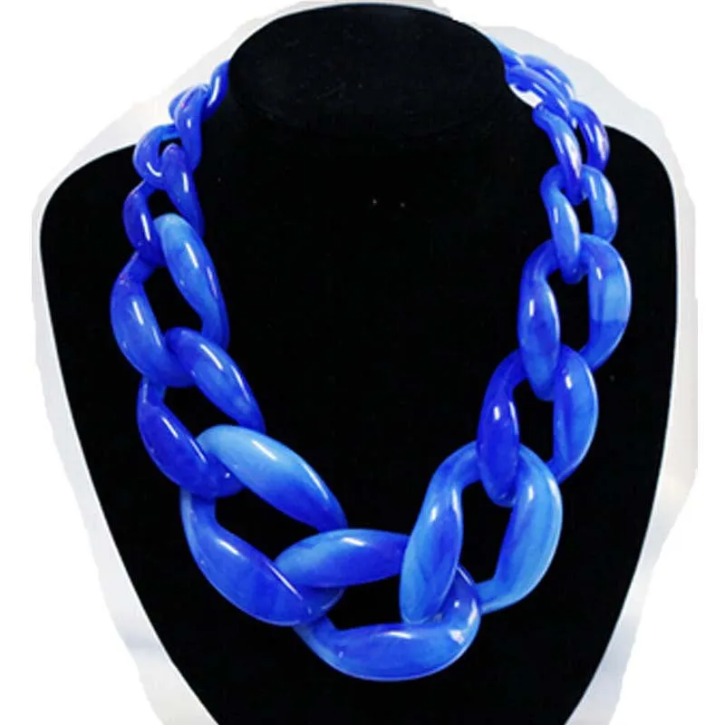 Unique designed big resin chain necklace colar linked choker and necklaces for women necklaces N1447