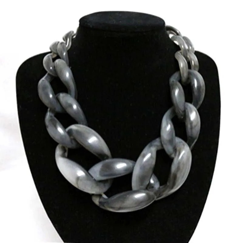 Unique designed big resin chain necklace colar linked choker and necklaces for women necklaces N1447