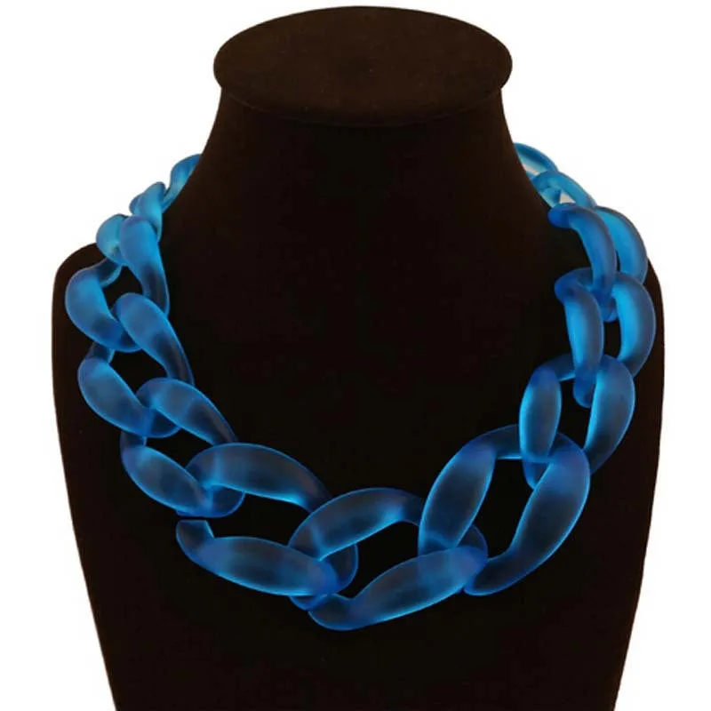 Unique designed big resin chain necklace colar linked choker and necklaces for women necklaces N1447