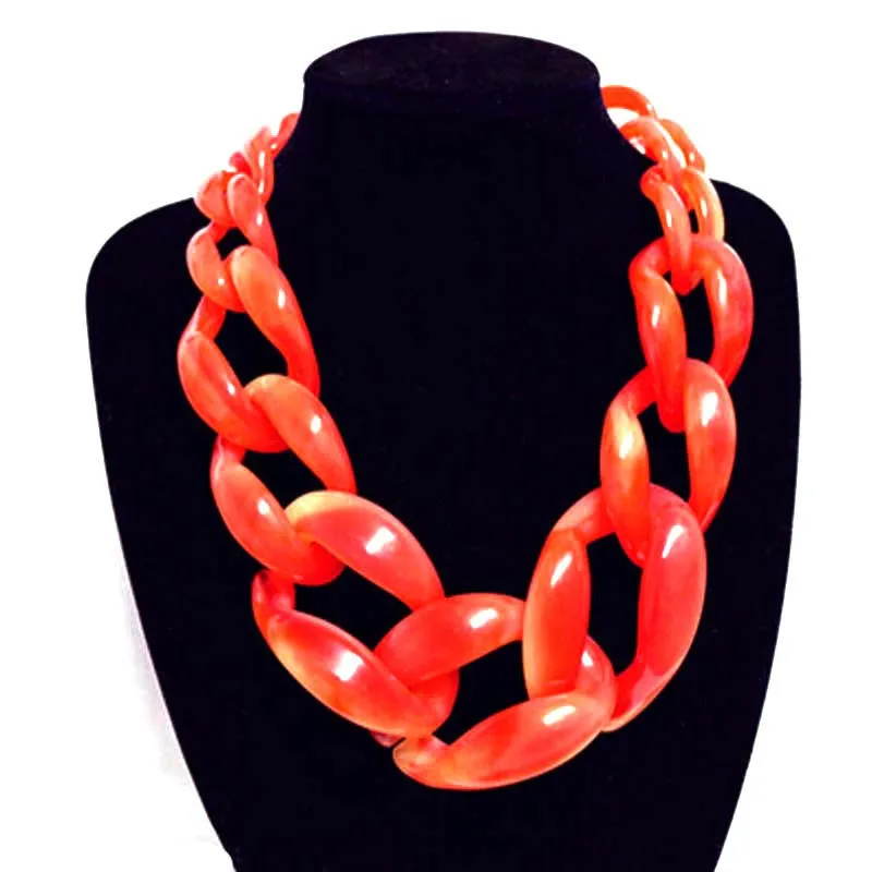 Unique designed big resin chain necklace colar linked choker and necklaces for women necklaces N1447