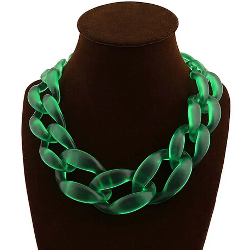 Unique designed big resin chain necklace colar linked choker and necklaces for women necklaces N1447