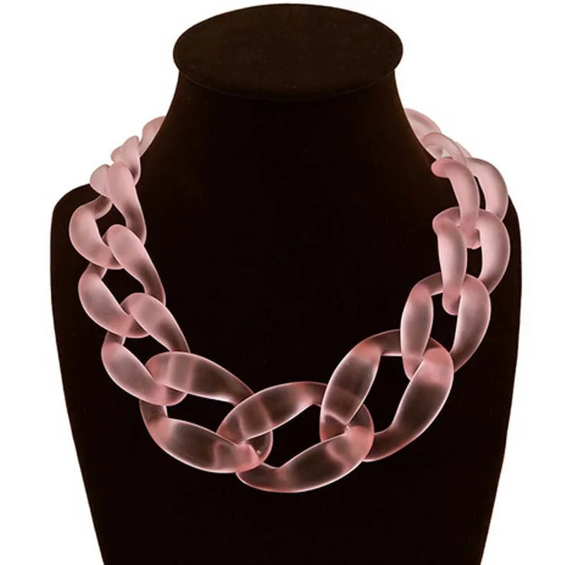 Unique designed big resin chain necklace colar linked choker and necklaces for women necklaces N1447