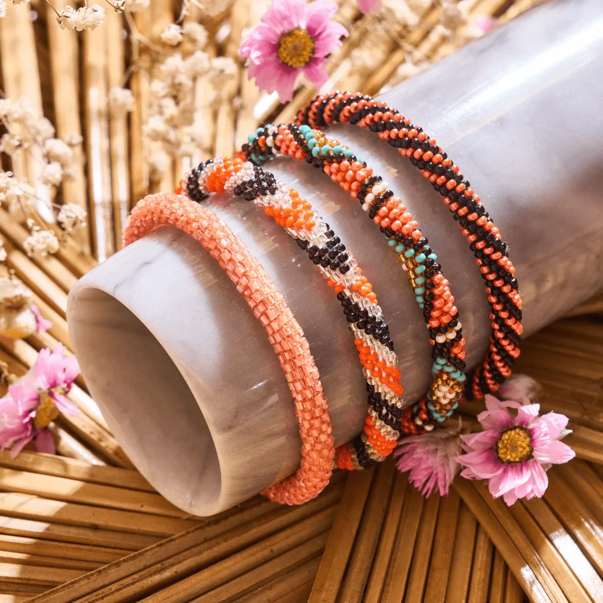 Valley Of The Hidden Flowers | Himalayan Glass Bead Bracelet
