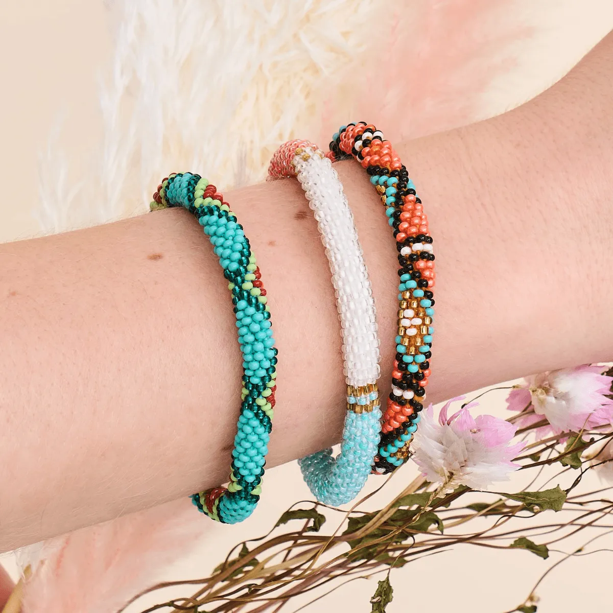 Valley Of The Hidden Flowers | Himalayan Glass Bead Bracelet