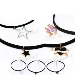 Velvet Neck Choker Necklace Black Love Heart Star Vintage Bohemian Charm 2