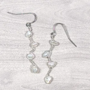 Vines Earrings White Pearl