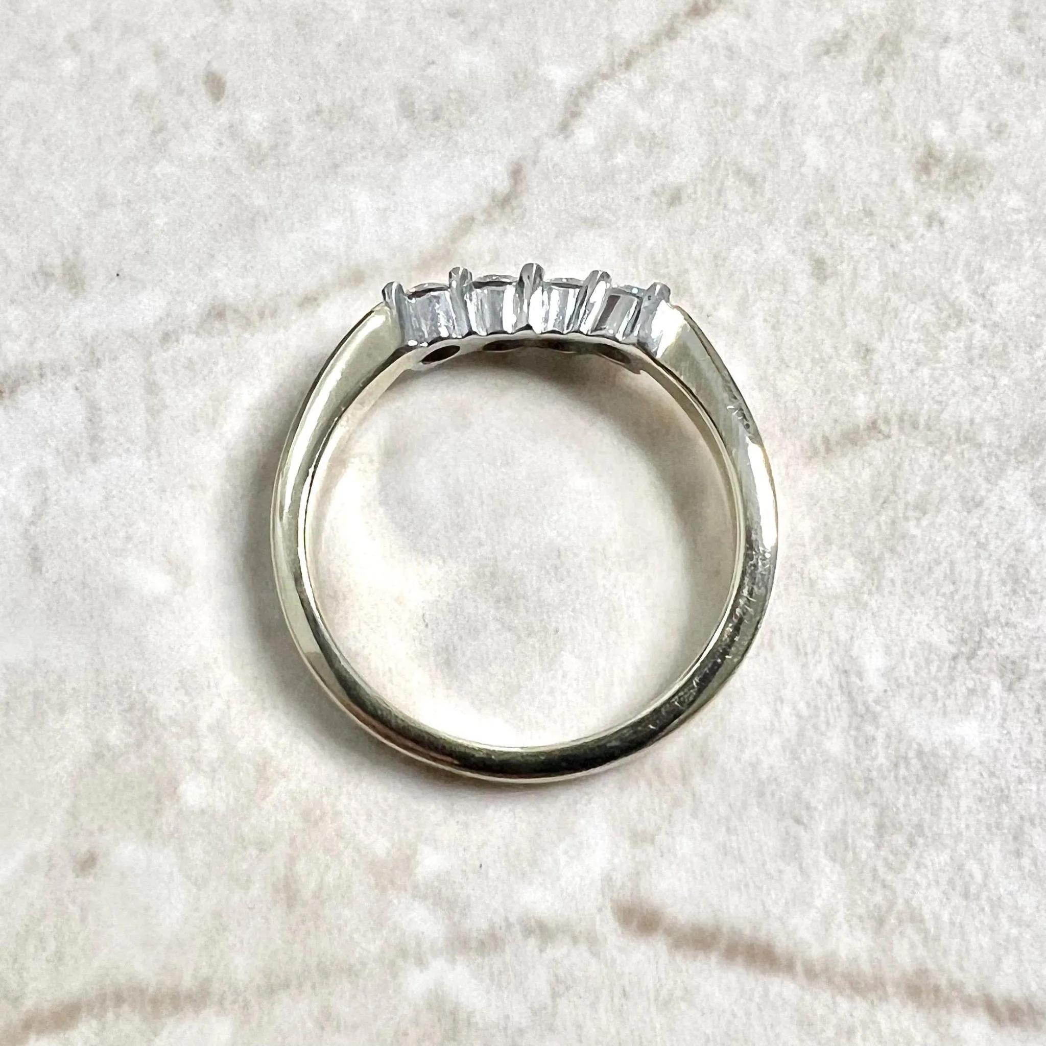 Vintage 14 Karat Two-Tone Gold 0.32 Carat 4-Stone Diamond Ring