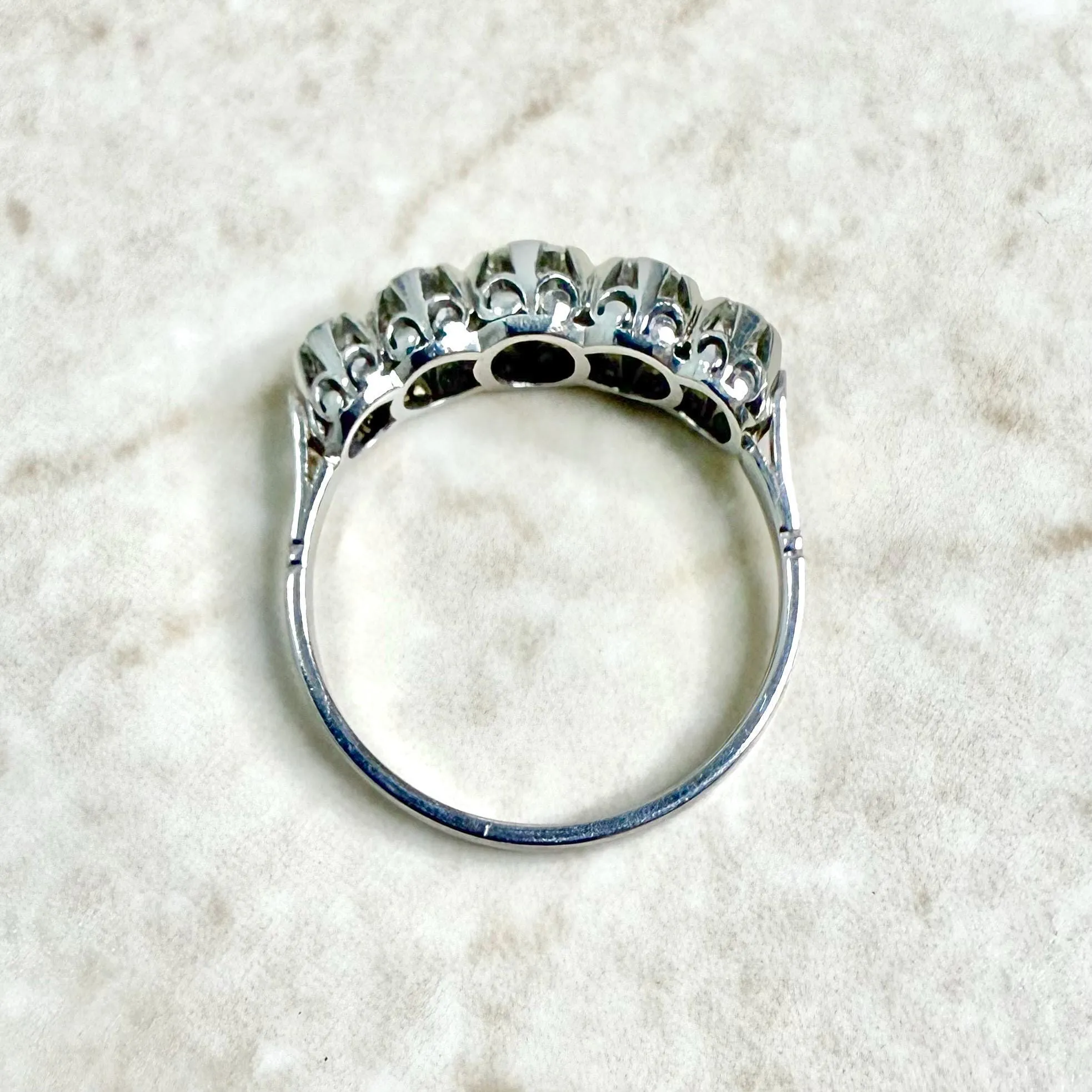 Vintage 1940’s Platinum 0.75 Carat Diamond 5-Stone Ring