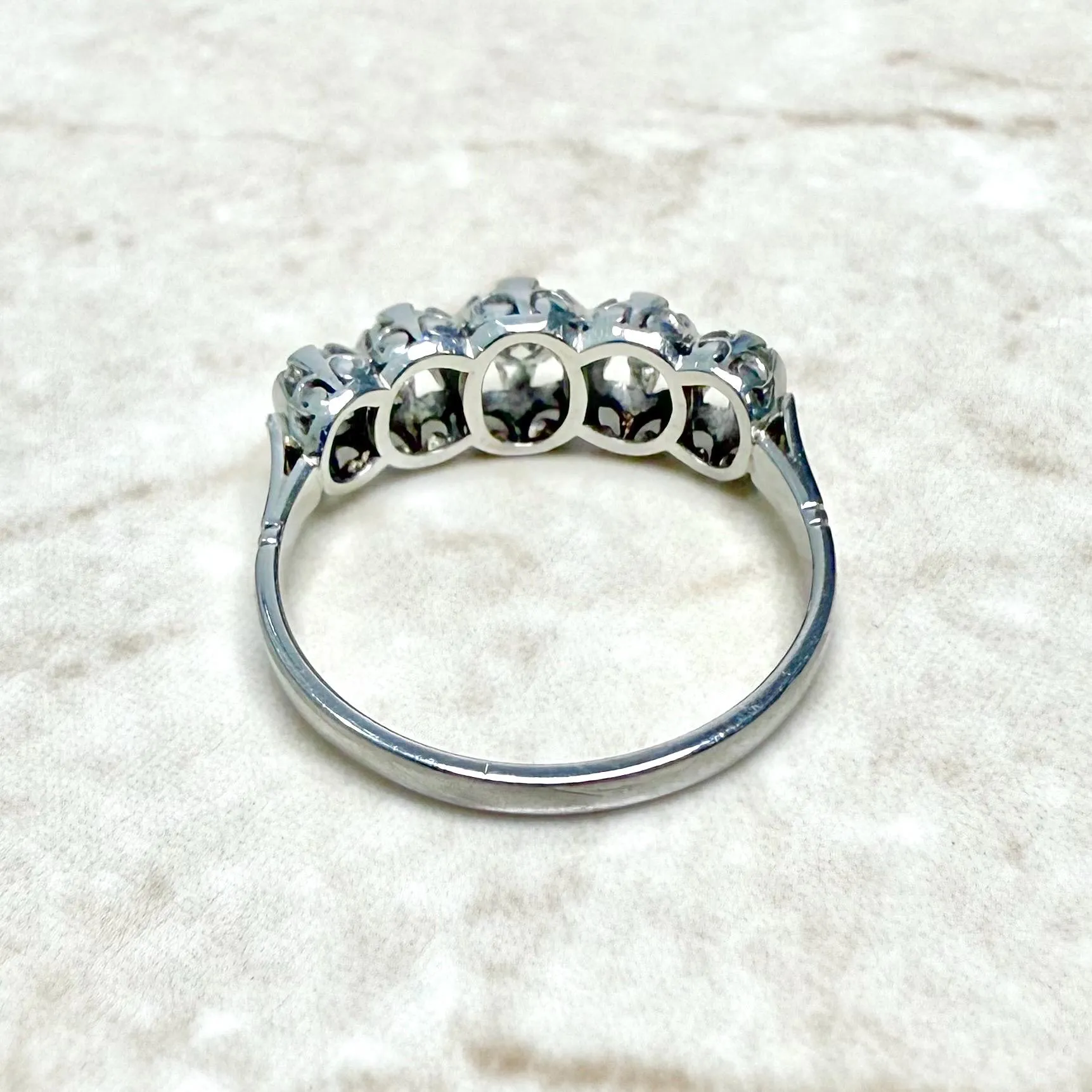 Vintage 1940’s Platinum 0.75 Carat Diamond 5-Stone Ring