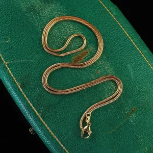 Vintage Estate 14K Yellow Gold Italian Snake Chain Necklace - 19.5 Inches