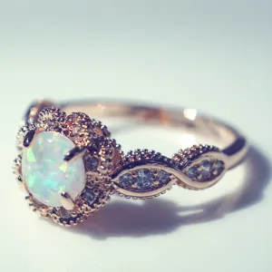 Virant opal rose gold ring