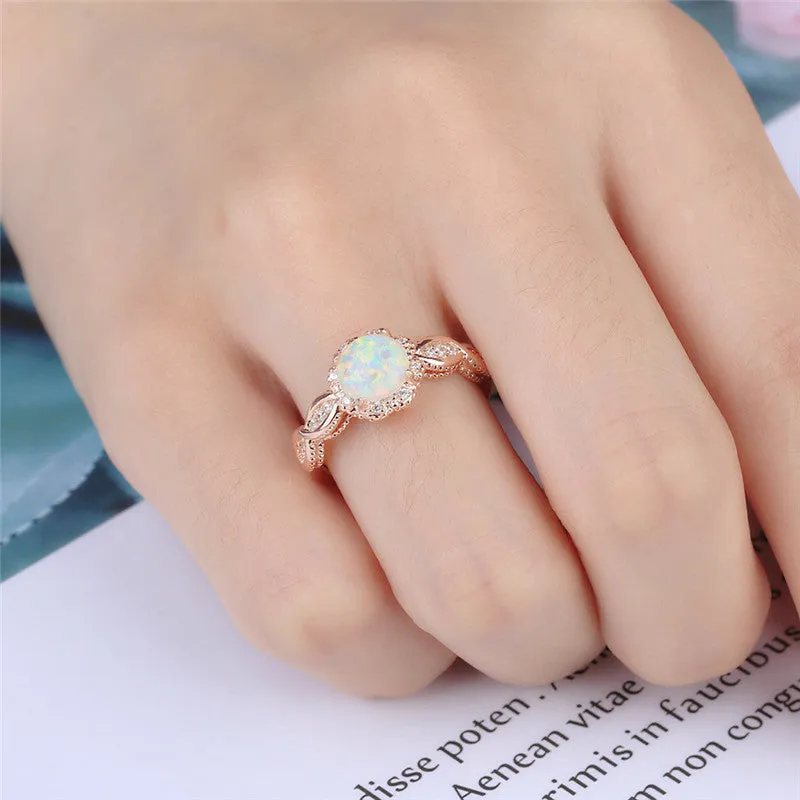 Virant opal rose gold ring