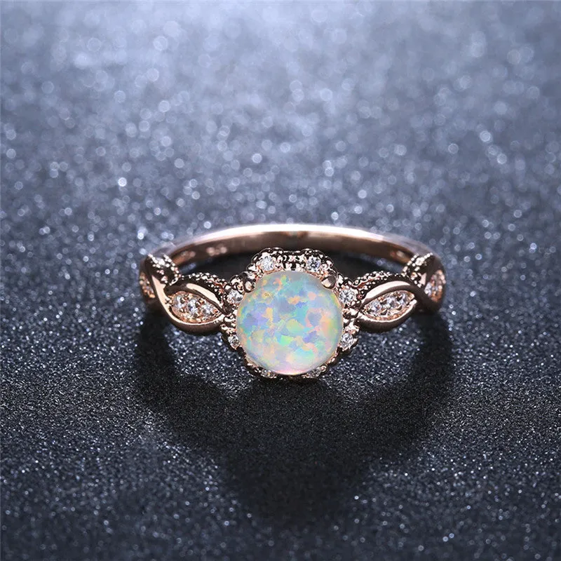 Virant opal rose gold ring