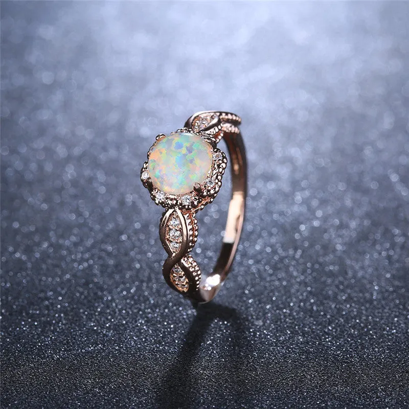 Virant opal rose gold ring