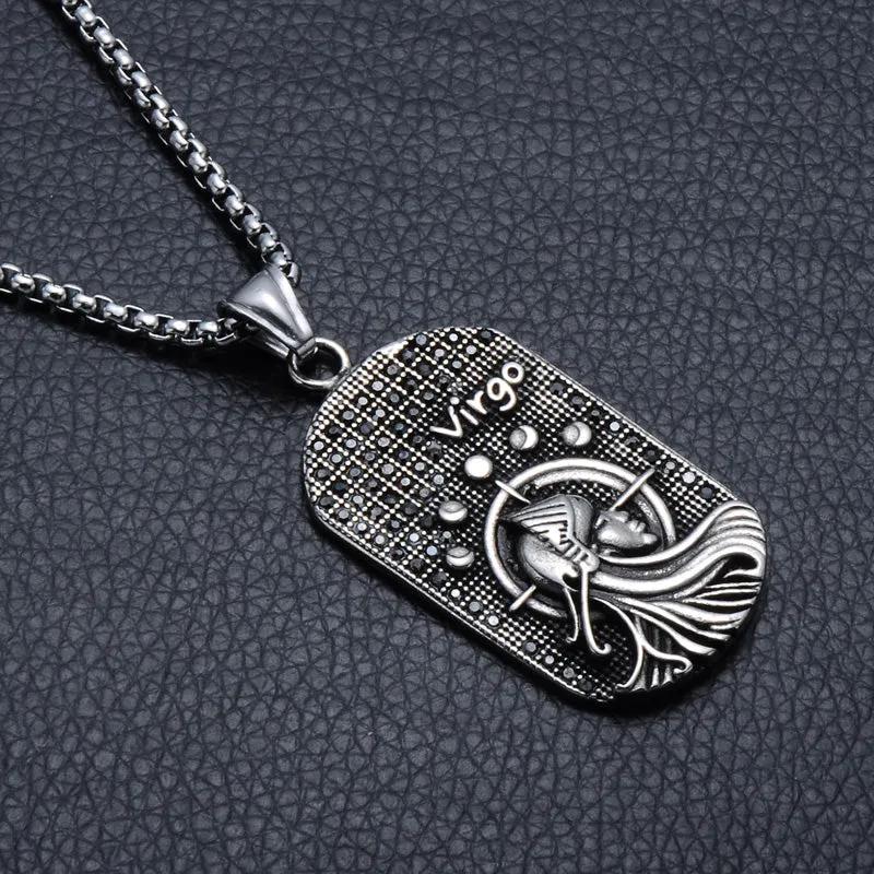 Virgo 3D Dog tag Necklaces