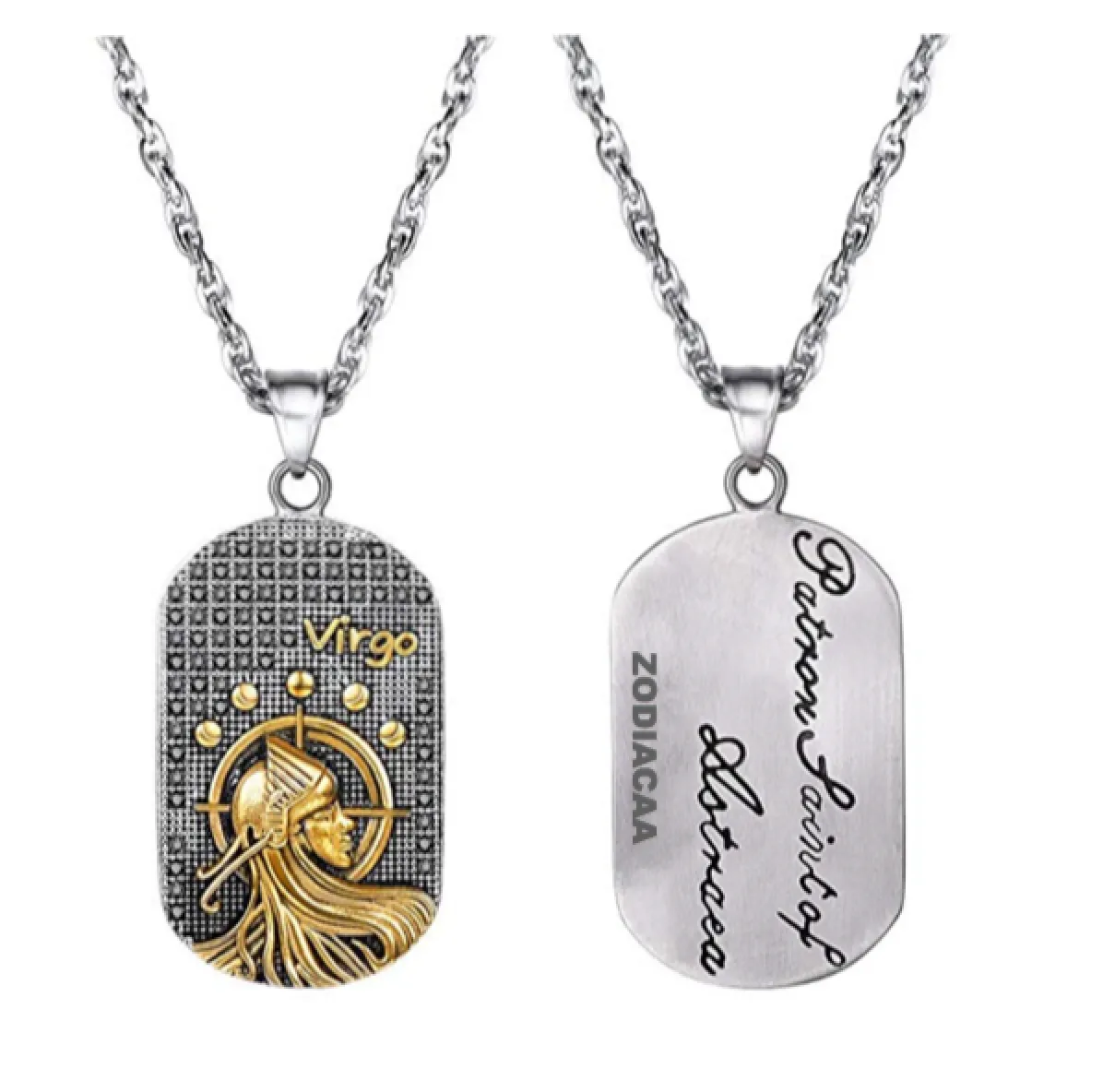 Virgo 3D Dog tag Necklaces