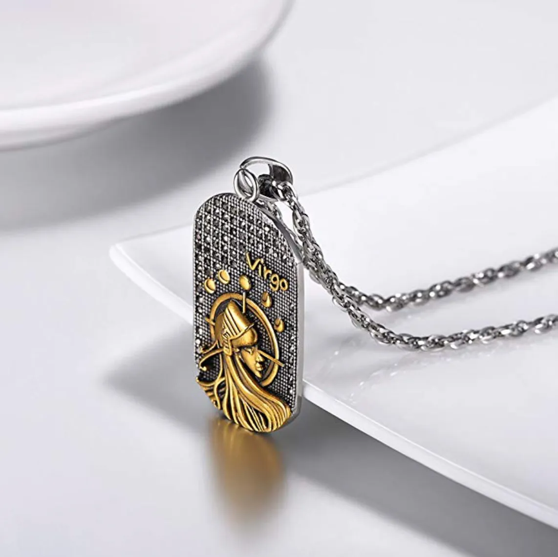 Virgo 3D Dog tag Necklaces