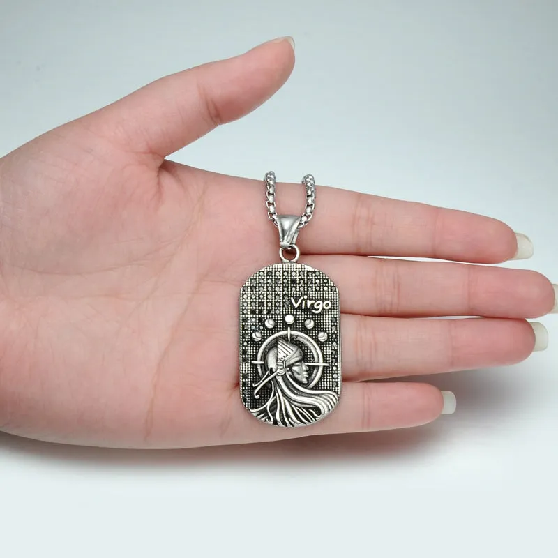Virgo 3D Dog tag Necklaces