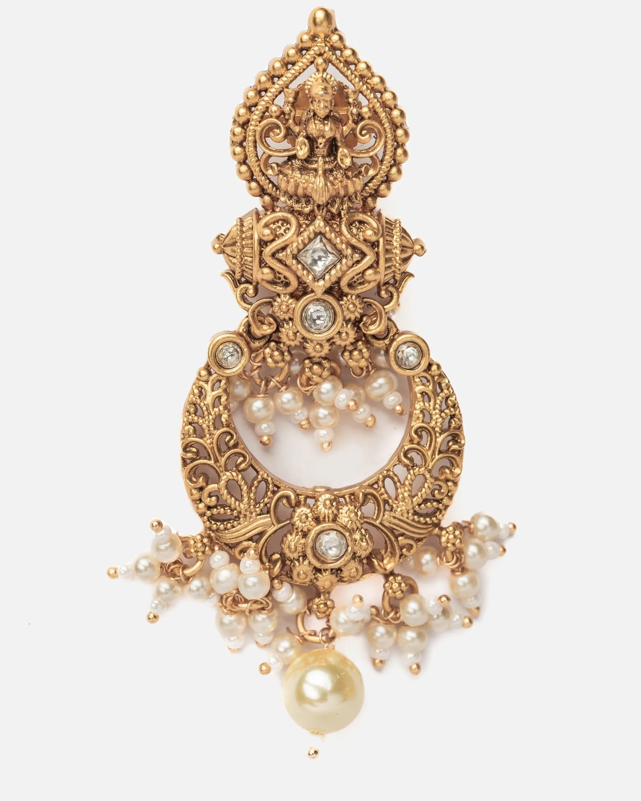 vivinia BY VIDHI MEHRA ISMAARH 2.0 Gold/White Womens Pair of Chandbali Earrings