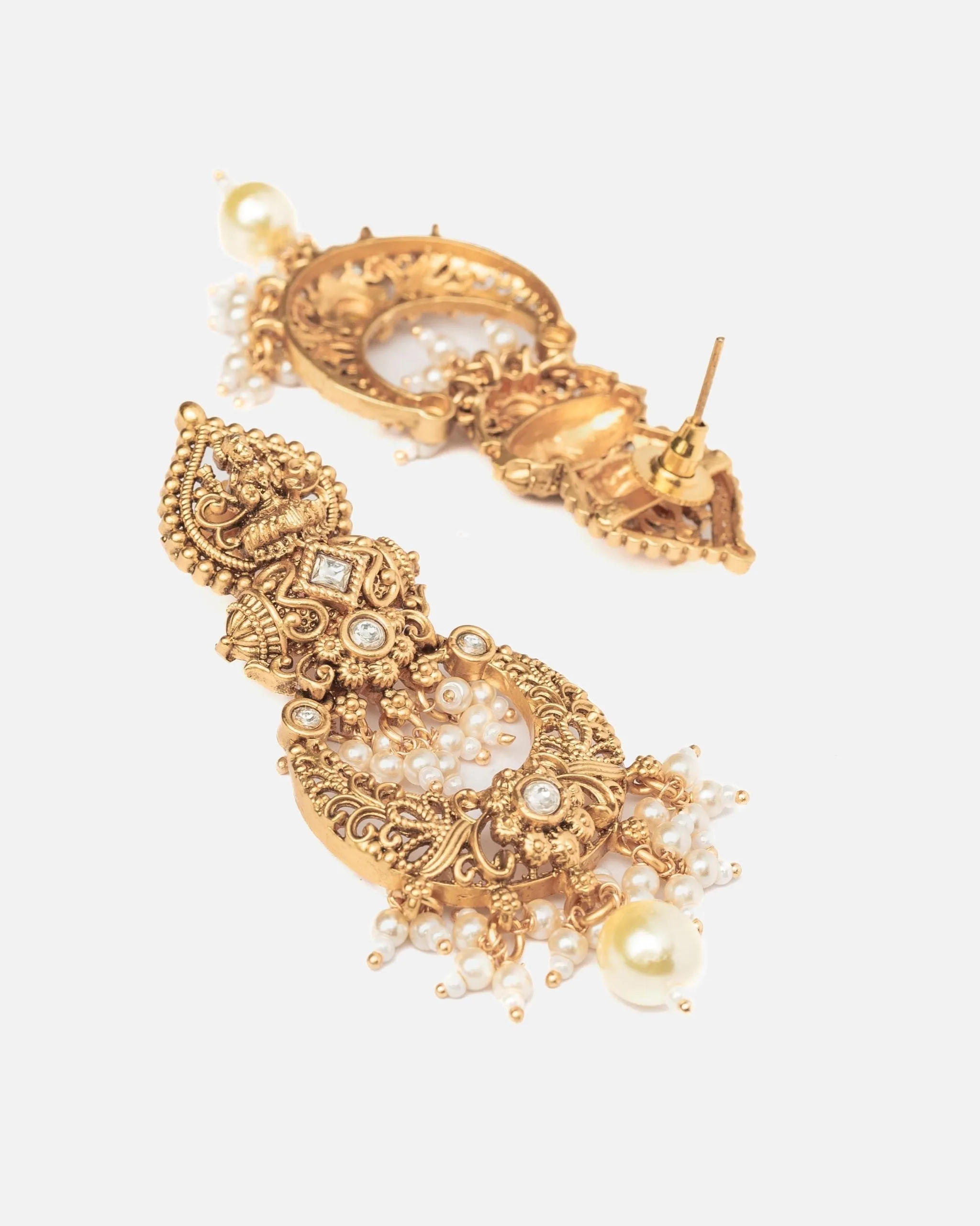 vivinia BY VIDHI MEHRA ISMAARH 2.0 Gold/White Womens Pair of Chandbali Earrings