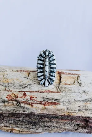 White Buffalo Howlite Cluster Ring
