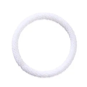 White | Himalayan Glass Bead Bracelet