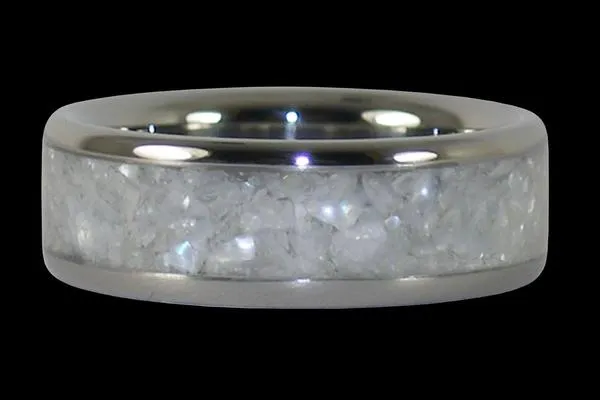 White Pearl Hawaii Titanium Ring