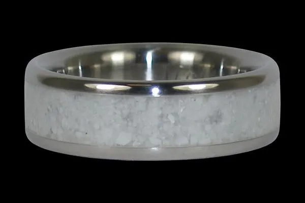 White Pearl Hawaii Titanium Ring