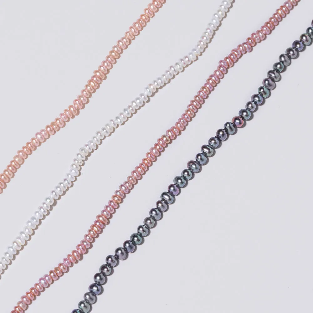 White Pebble Seed Pearl Anklet