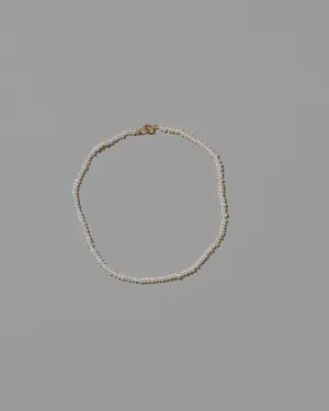 White Pebble Seed Pearl Anklet