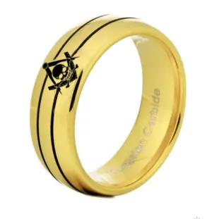 Widows Sons Ring - Gold Rounded Tungsten Personalizable