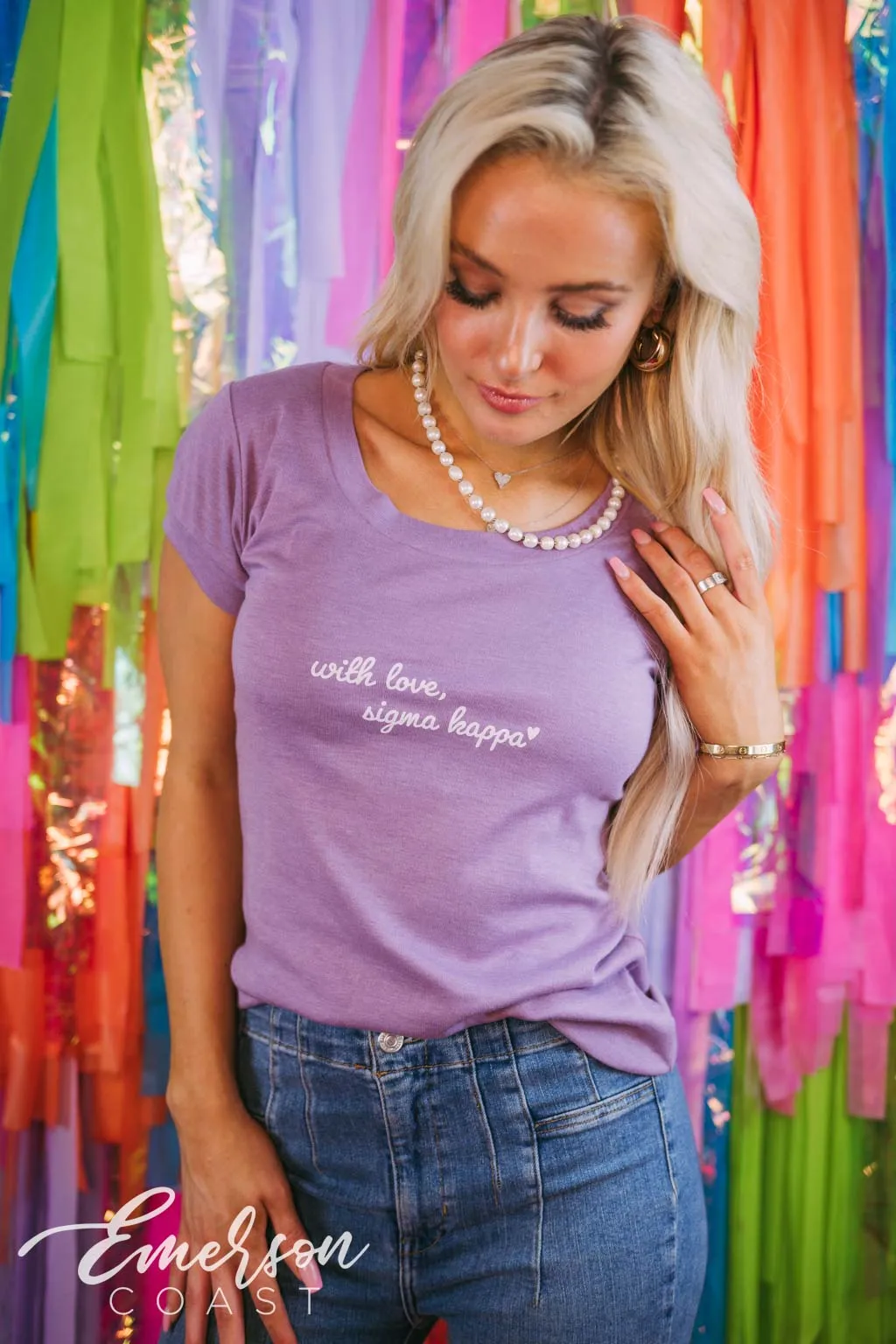 With Love Sigma Kappa Lavender Recruitment Tee