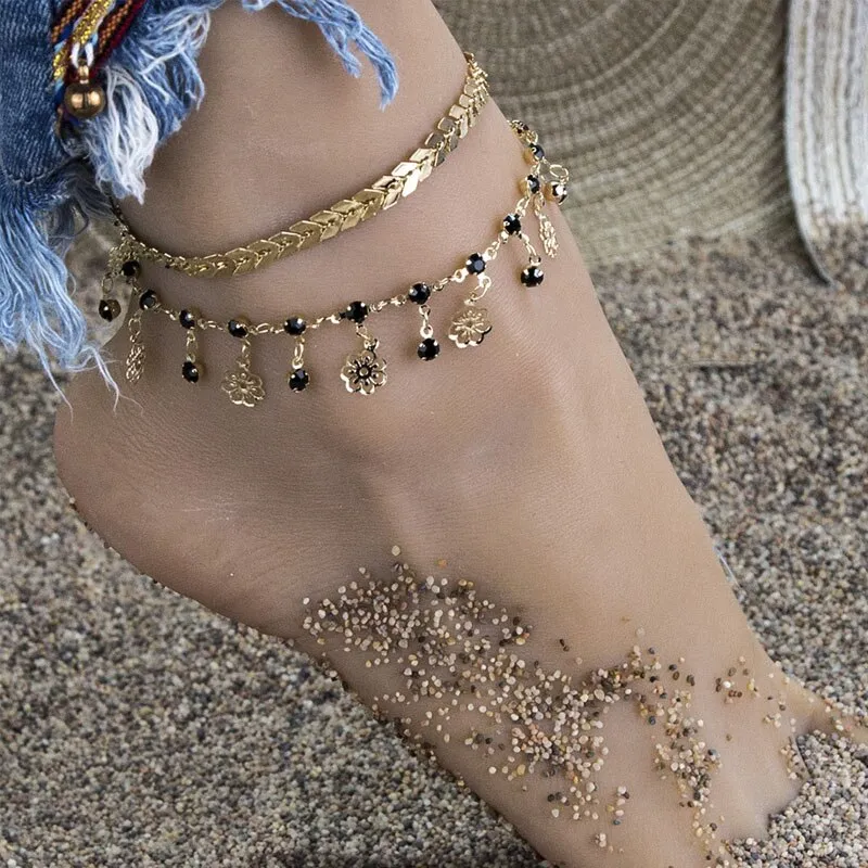 Women&#39;s Fashion Luxury Glamour Anklet Girl Girl Grunge Aesthetics Gold-plated  Cuff Anklet Jewelry Harajuku Accessories