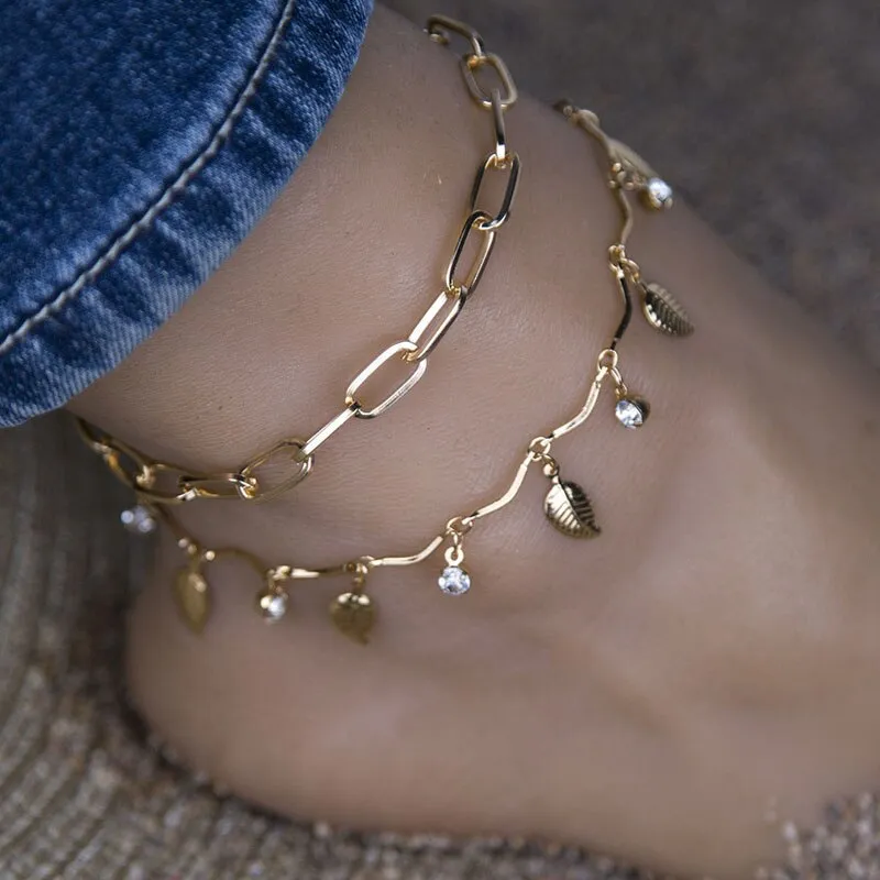 Women&#39;s Fashion Luxury Glamour Anklet Girl Girl Grunge Aesthetics Gold-plated  Cuff Anklet Jewelry Harajuku Accessories