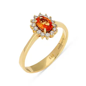 Yellow Birthstone Sapphire Flower Shaped Ring