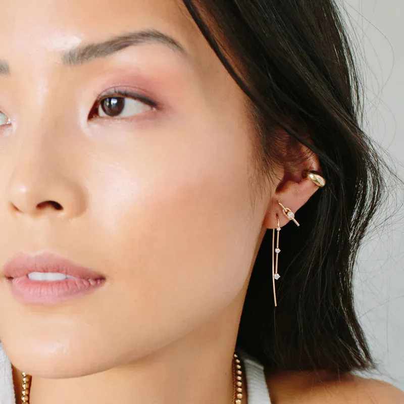 Zoe Chicco Graduated 3 Prong Diamond Wire Earring