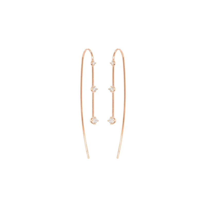 Zoe Chicco Graduated 3 Prong Diamond Wire Earring