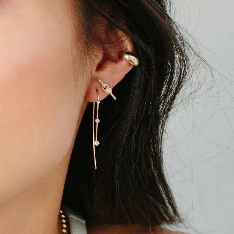 Zoe Chicco Graduated 3 Prong Diamond Wire Earring